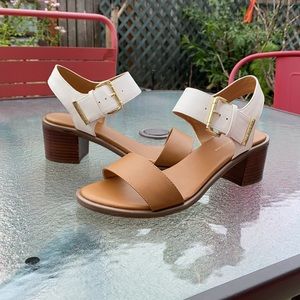 Tommy Hilfiger White and Tan Sandal w/ box